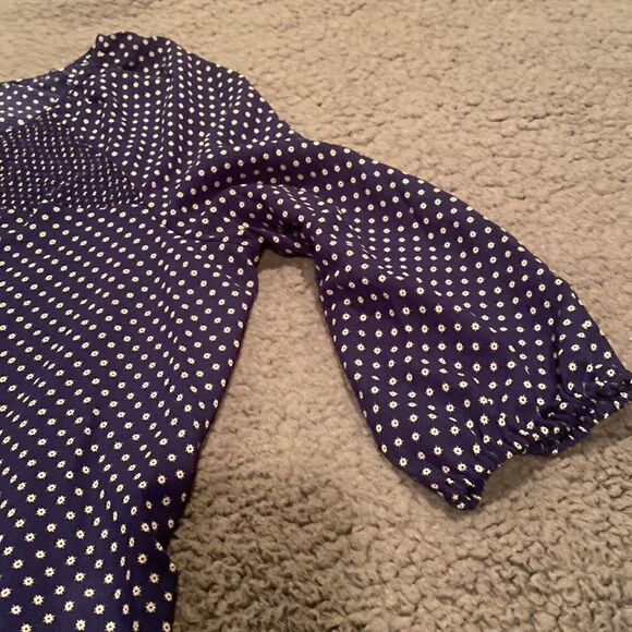 Liz Claiborne Blue Polka Dot Shirt Size Large - Picture 8 of 10